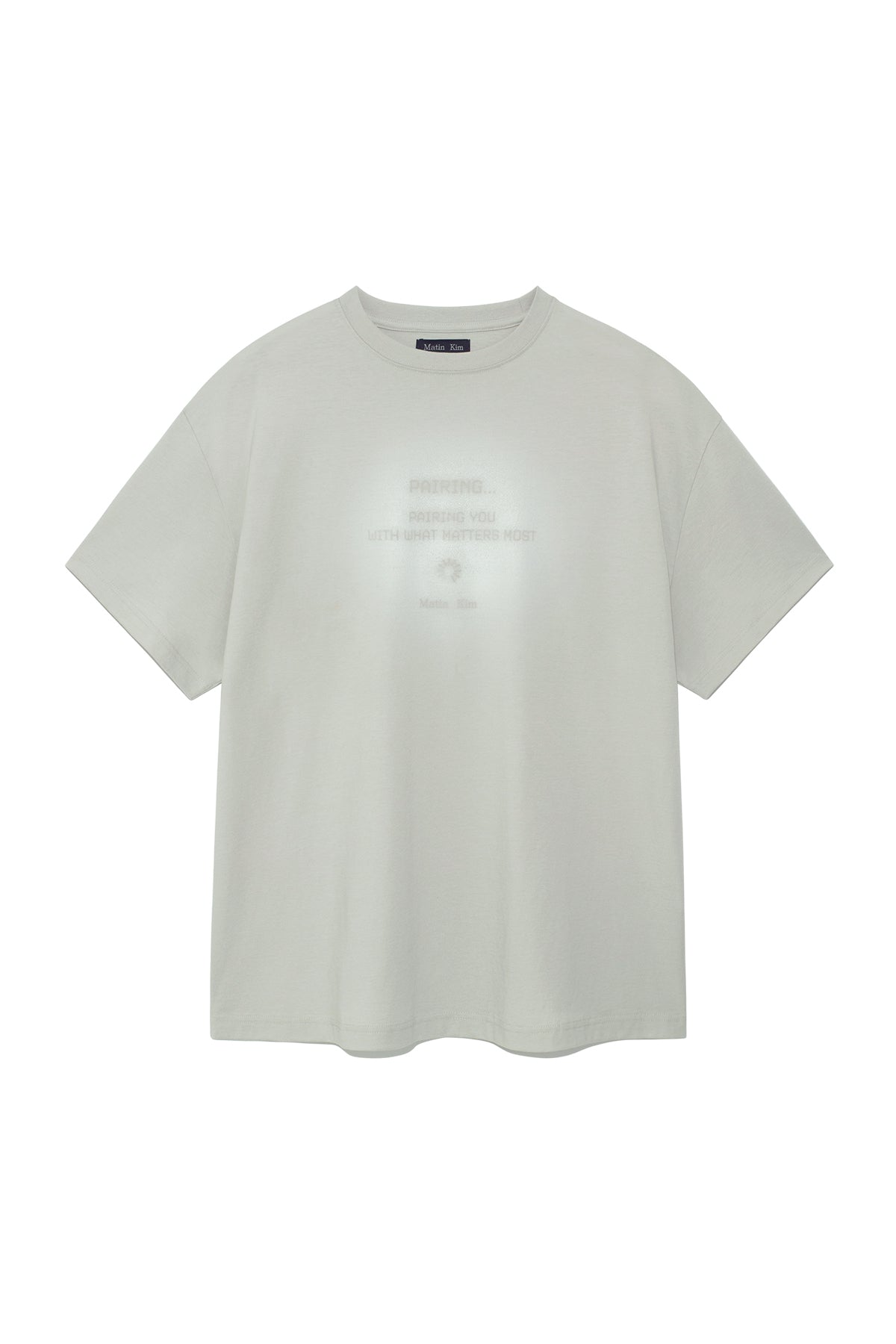 matinkim PAIRING LOGO PRINTING TOP FOR MEN IN LIGHT GREY