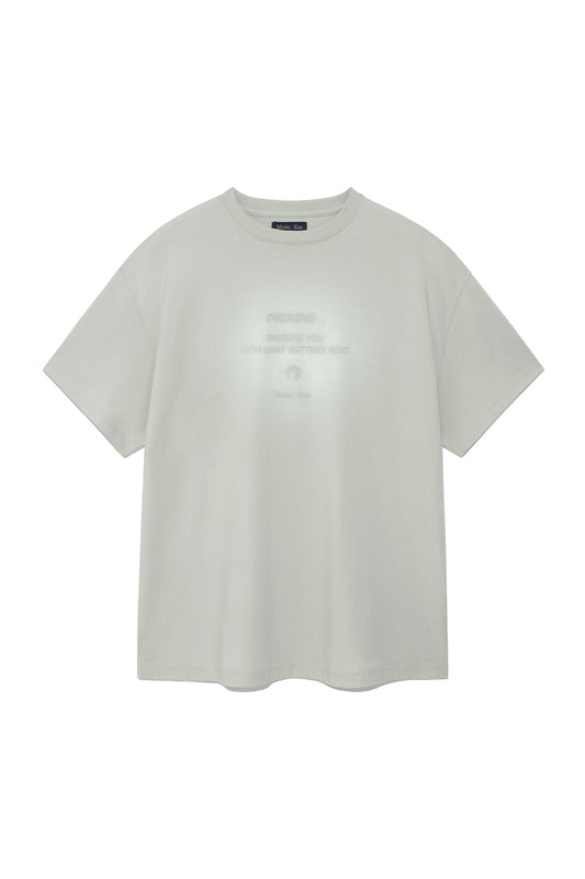 matinkim PAIRING LOGO PRINTING TOP FOR MEN IN LIGHT GREY