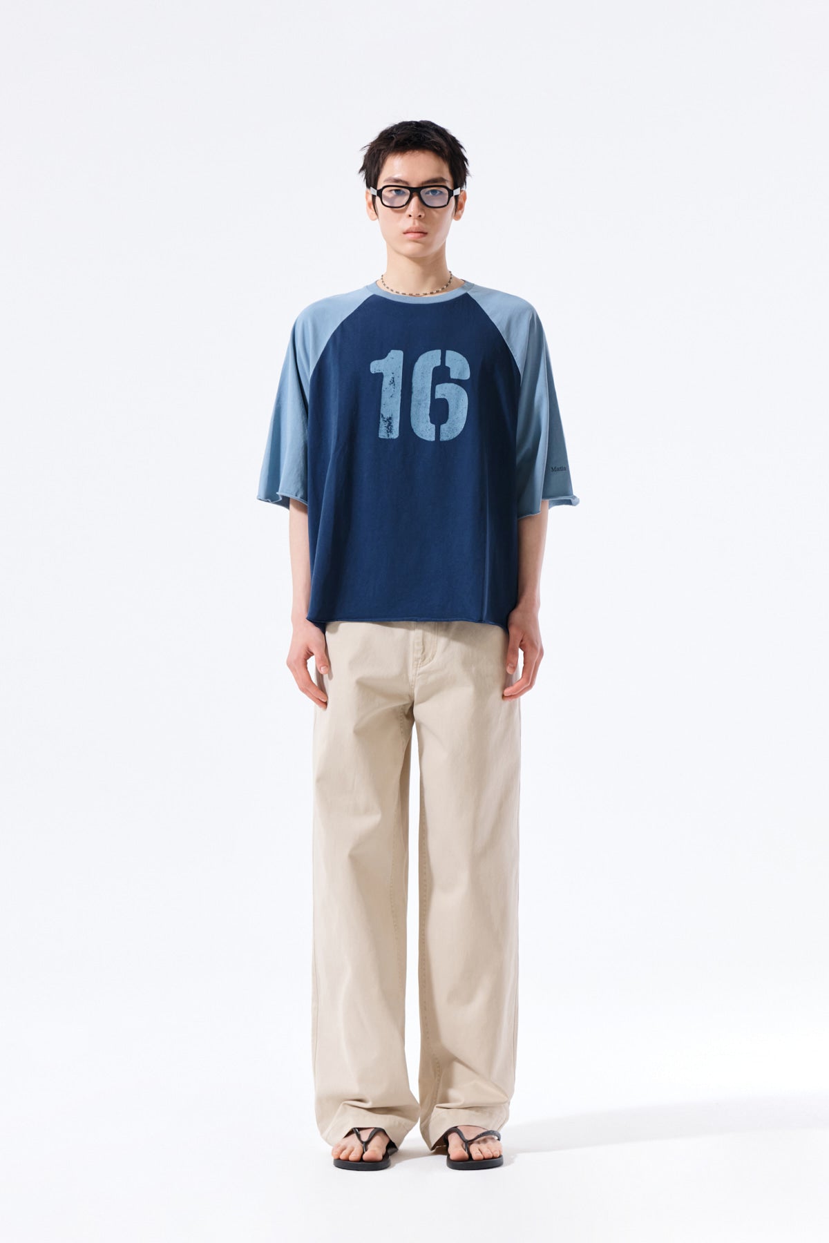 matinkim SIDE TAB WASHED COTTON PANTS IN BEIGE