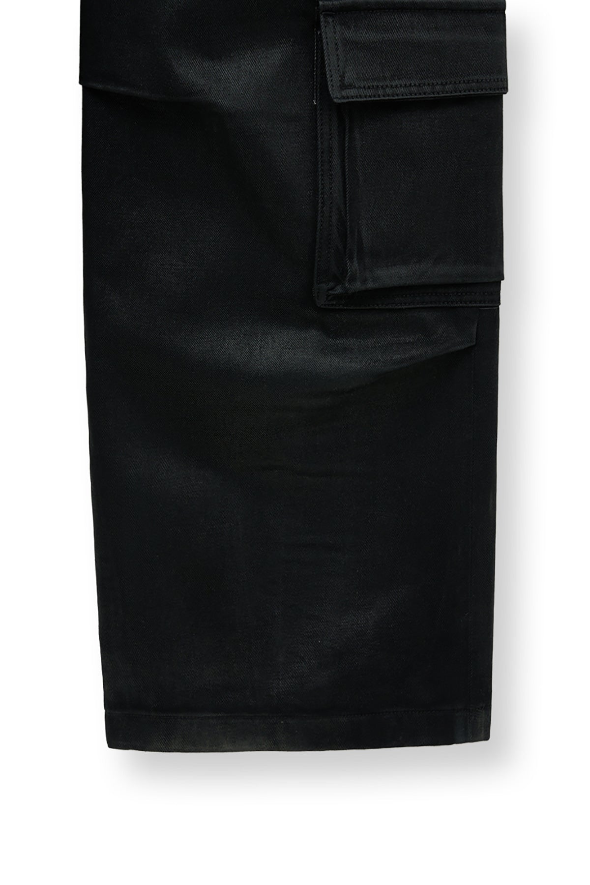 matinkim COATING CARGO DENIM PANTS IN BLACK