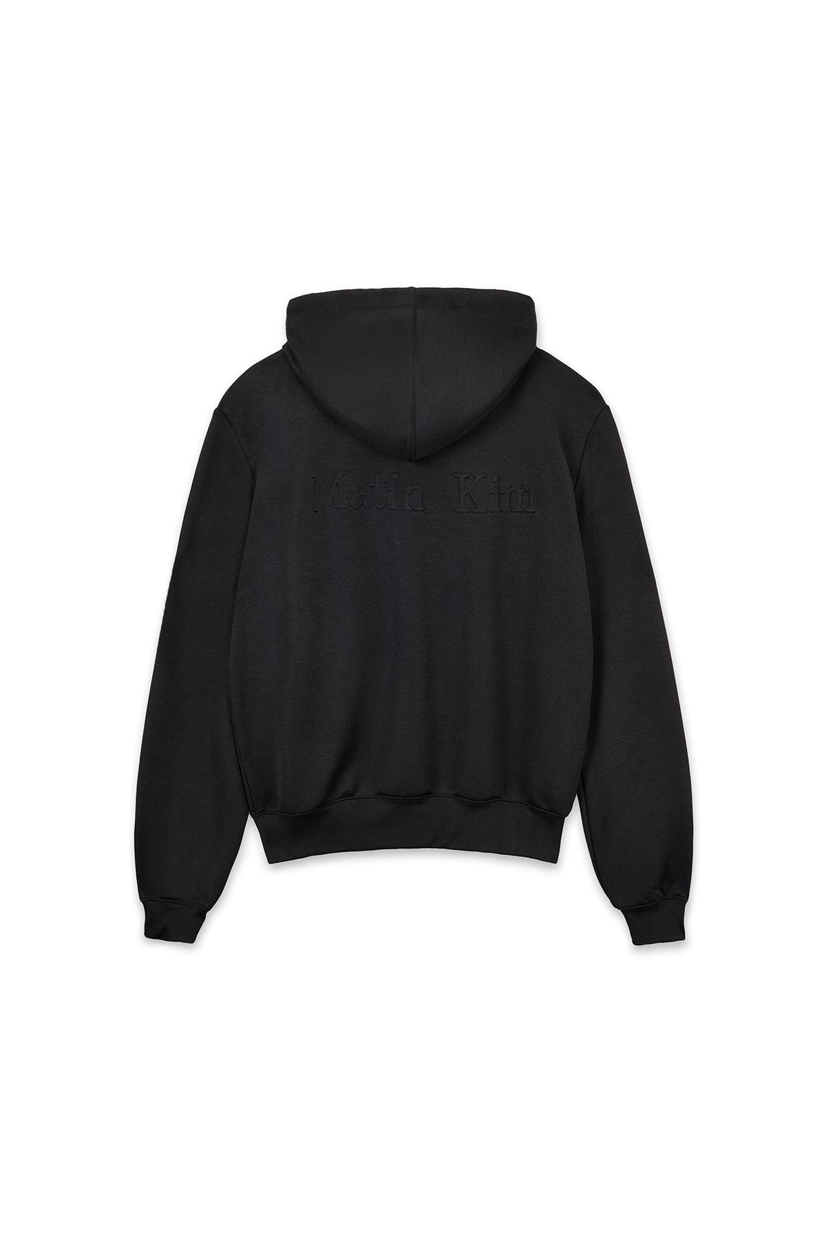 matinkim BACK LOGO GLITTER HOODY ZIP UP FOR MEN IN BLACK