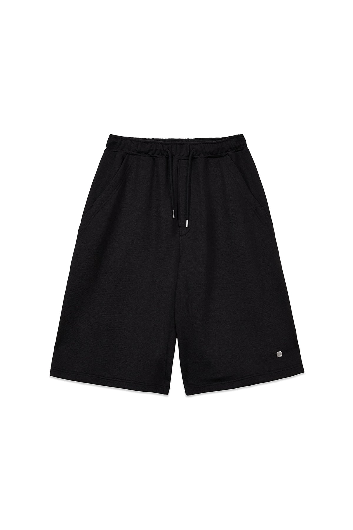 matinkim BACK POCKET GLITTER BERMUDA SWEATPANTS FOR WOMEN IN BLACK