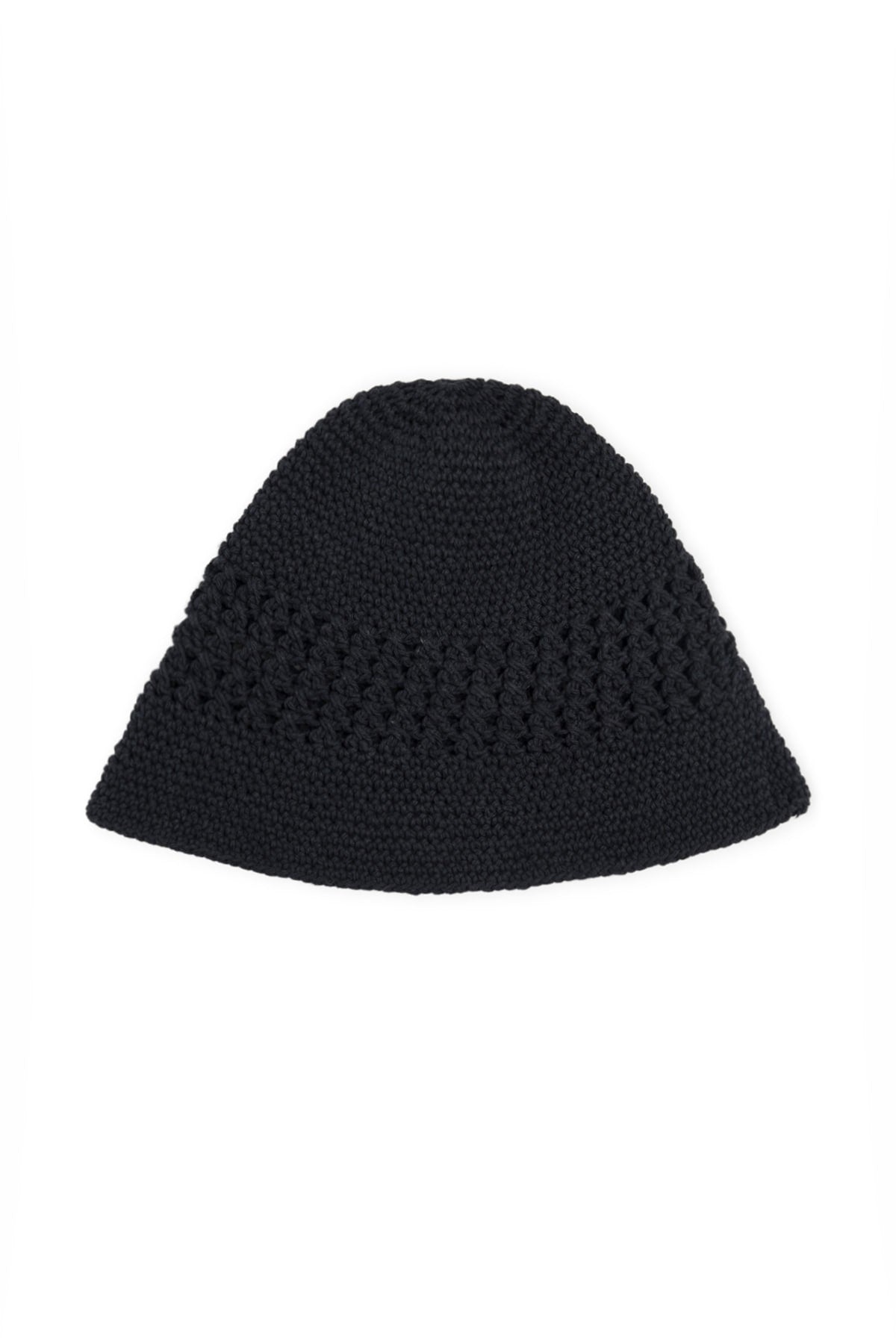 matinkim CROCHET COTTON BUCKET HAT IN BLACK