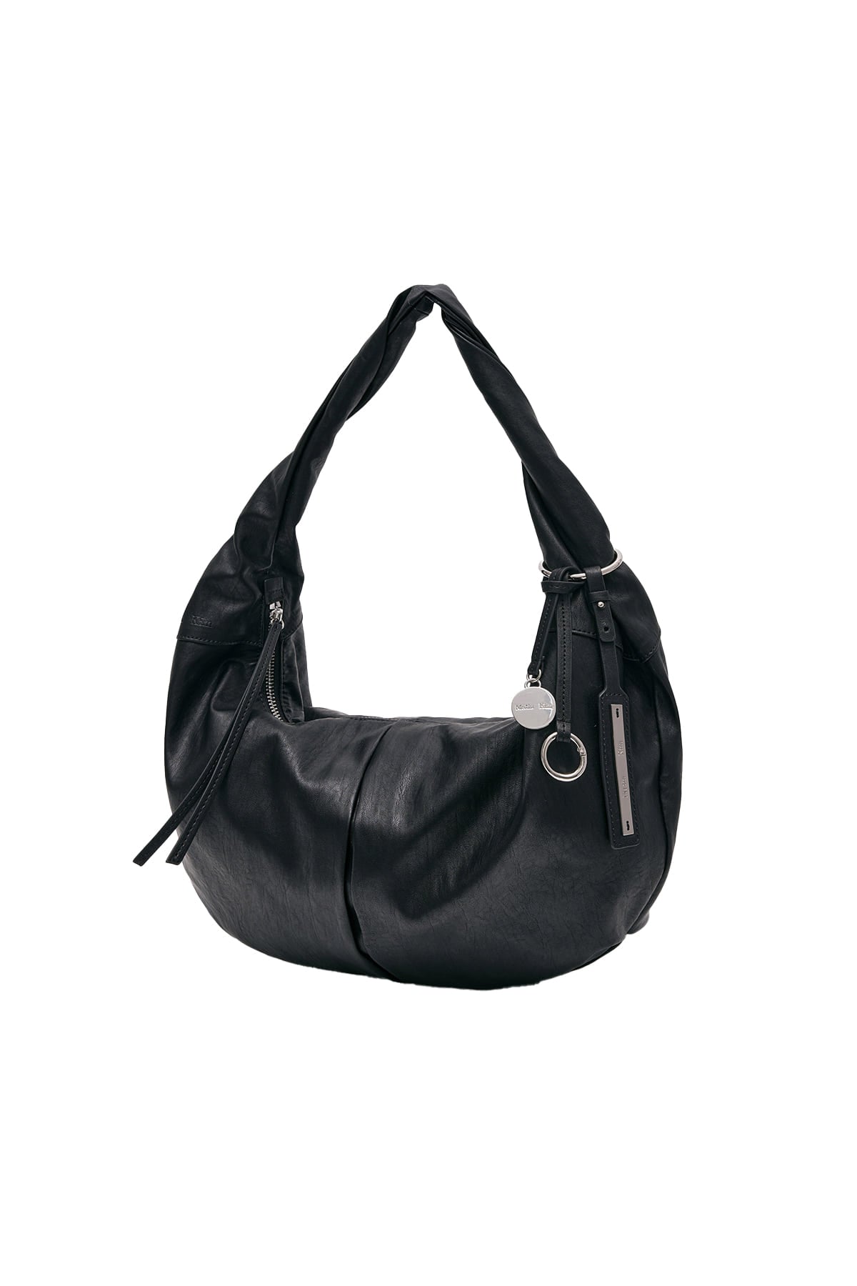 matinkim TWIST HANDLE SMALL HOBO BAG IN BLACK