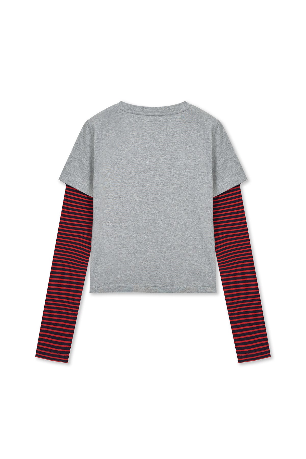 matinkim GRAFFITI LOGO STRIPE LAYERED TOP IN GREY