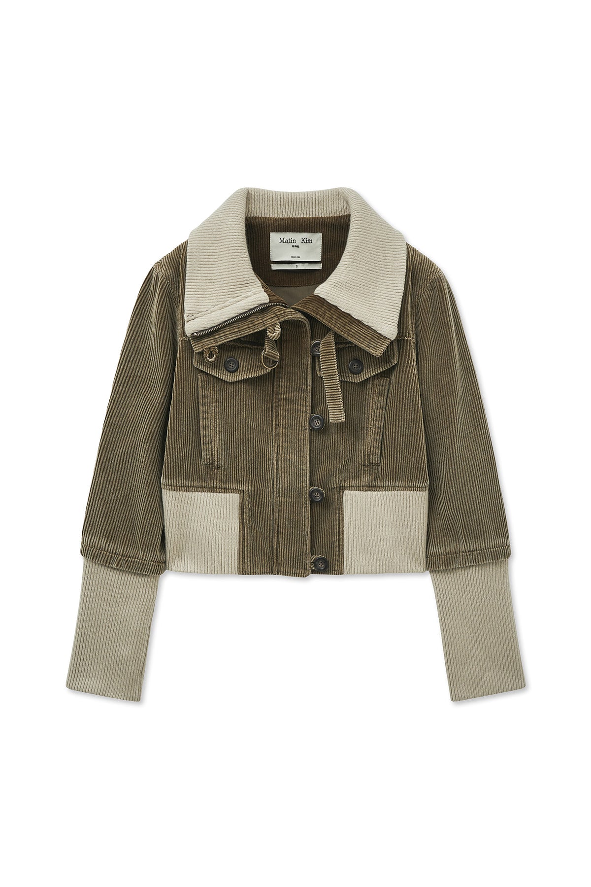 matinkim WASHED CORDUROY BOMBER JUMPER IN KHAKI