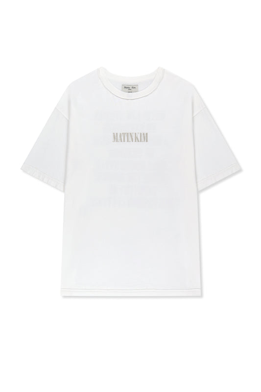 matinkim VINTAGE LETTERING GRAFFITI TOP IN WHITE