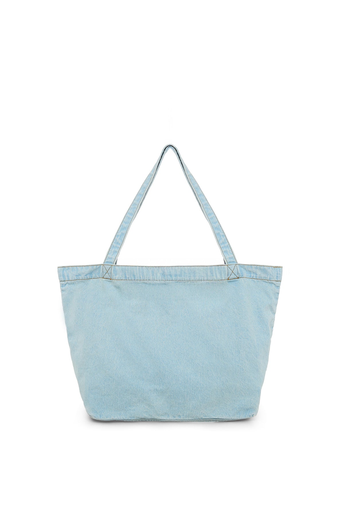 matinkim MATIN STITCH DENIM SHOULDER BAG IN SKY