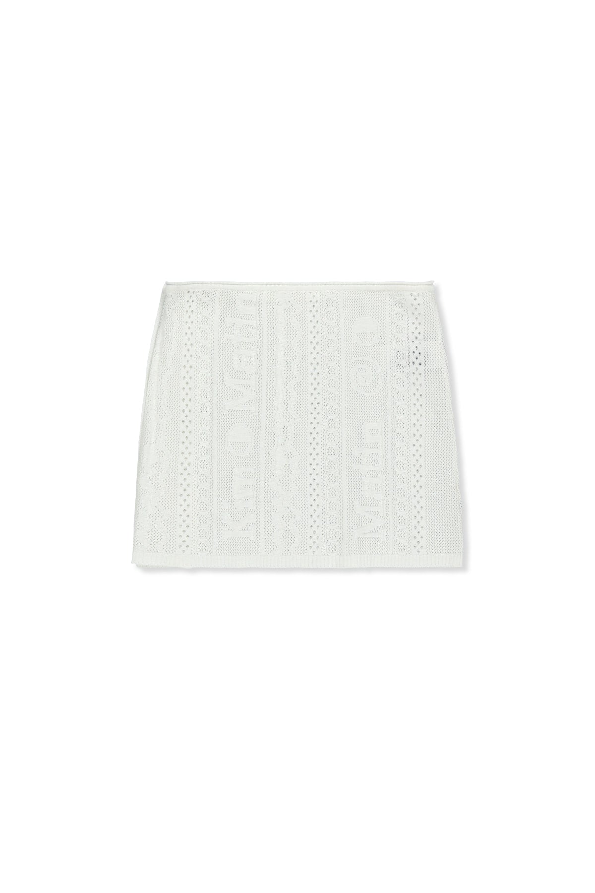 matinkim MESH LOGO WRAP MINI SKIRT IN WHITE