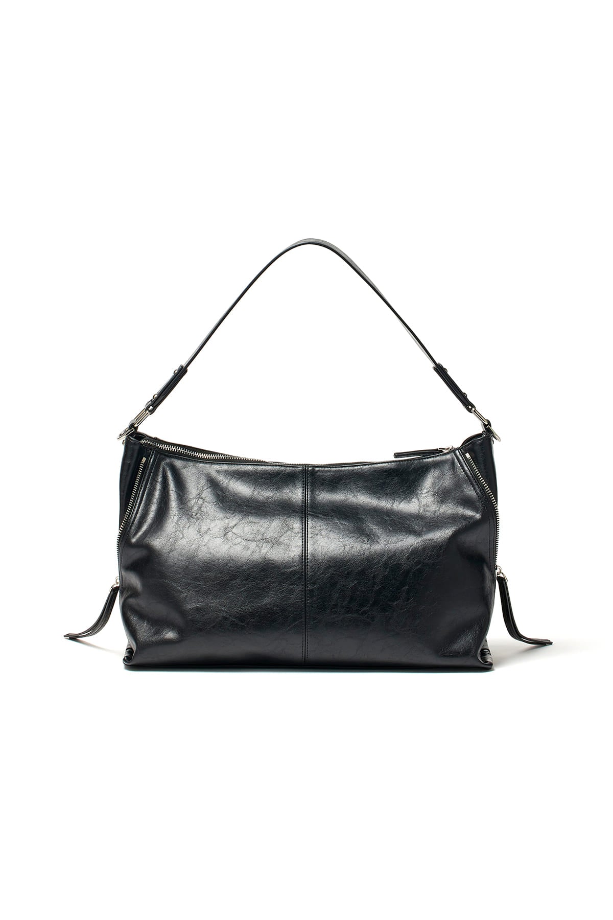 matinkim SIDE ZIPPER SHOULDER BAG IN BLACK