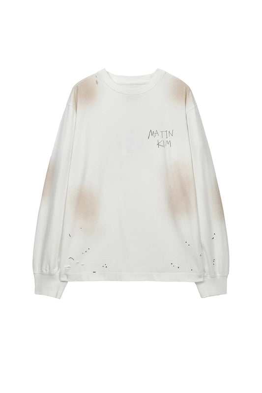 matinkim VINTAGE WASHED LOGO TOP IN IVORY