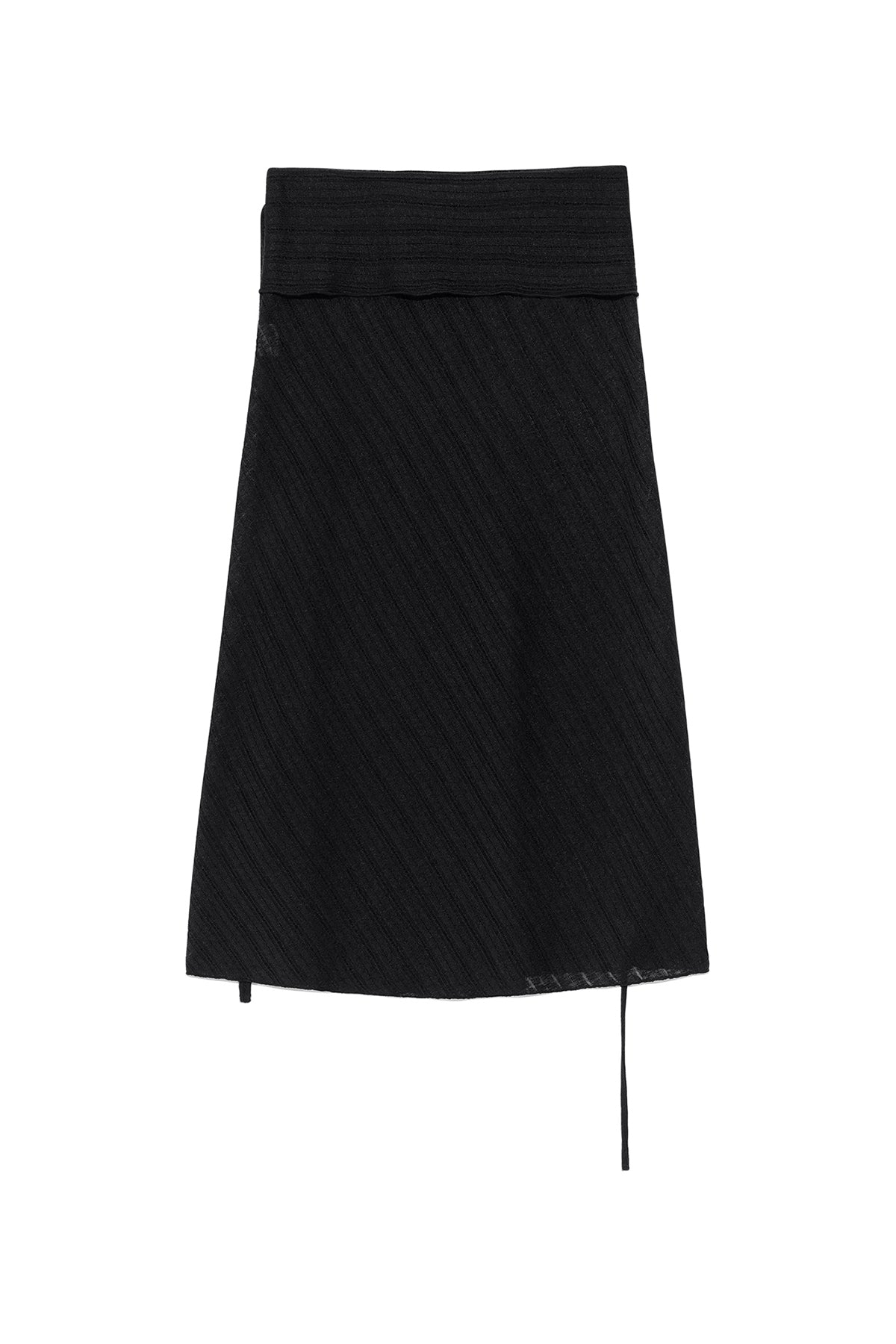 matinkim FOLDOVER LAYERED MAXI WRAP SKIRT IN BLACK
