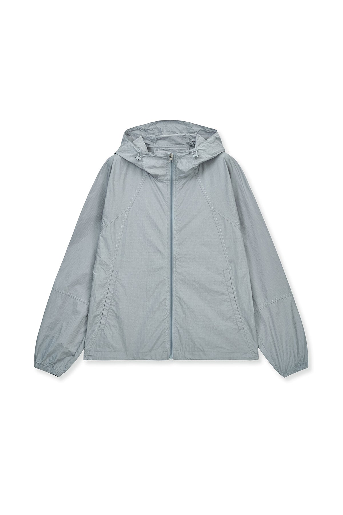 matinkim BACK LOGO HOODY WIND BREAKER IN LIGHT GREY