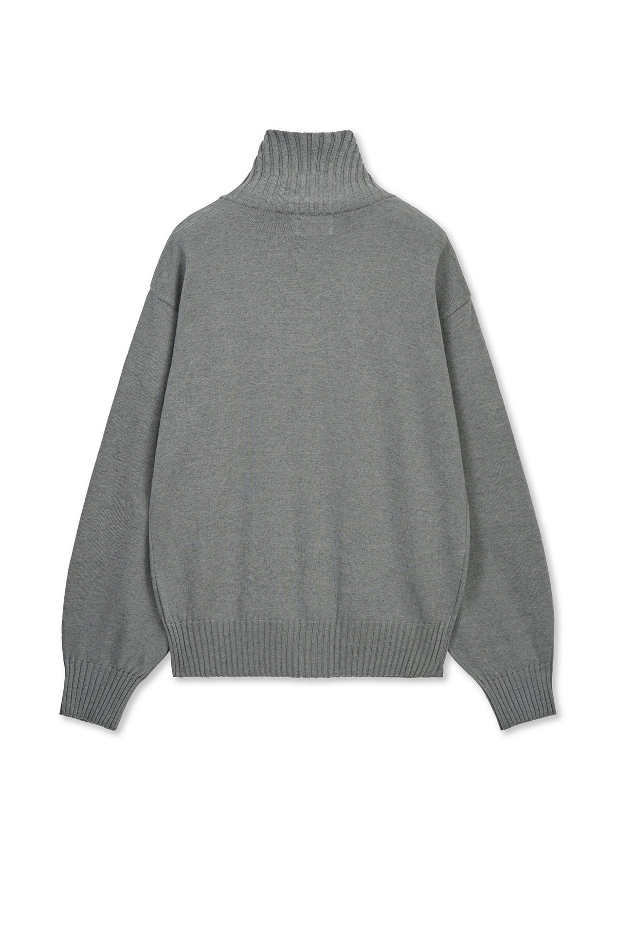 matinkim HIGH NECK EMBROIDERED LOGO ZIP UP FOR MEN IN GREY