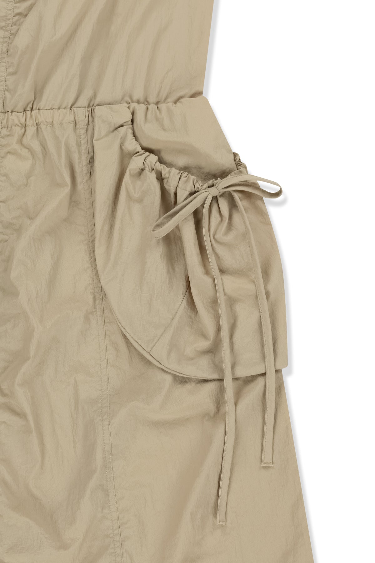 matinkim STRAP DETAIL SLEEVELESS UTILITY DRESS IN BEIGE