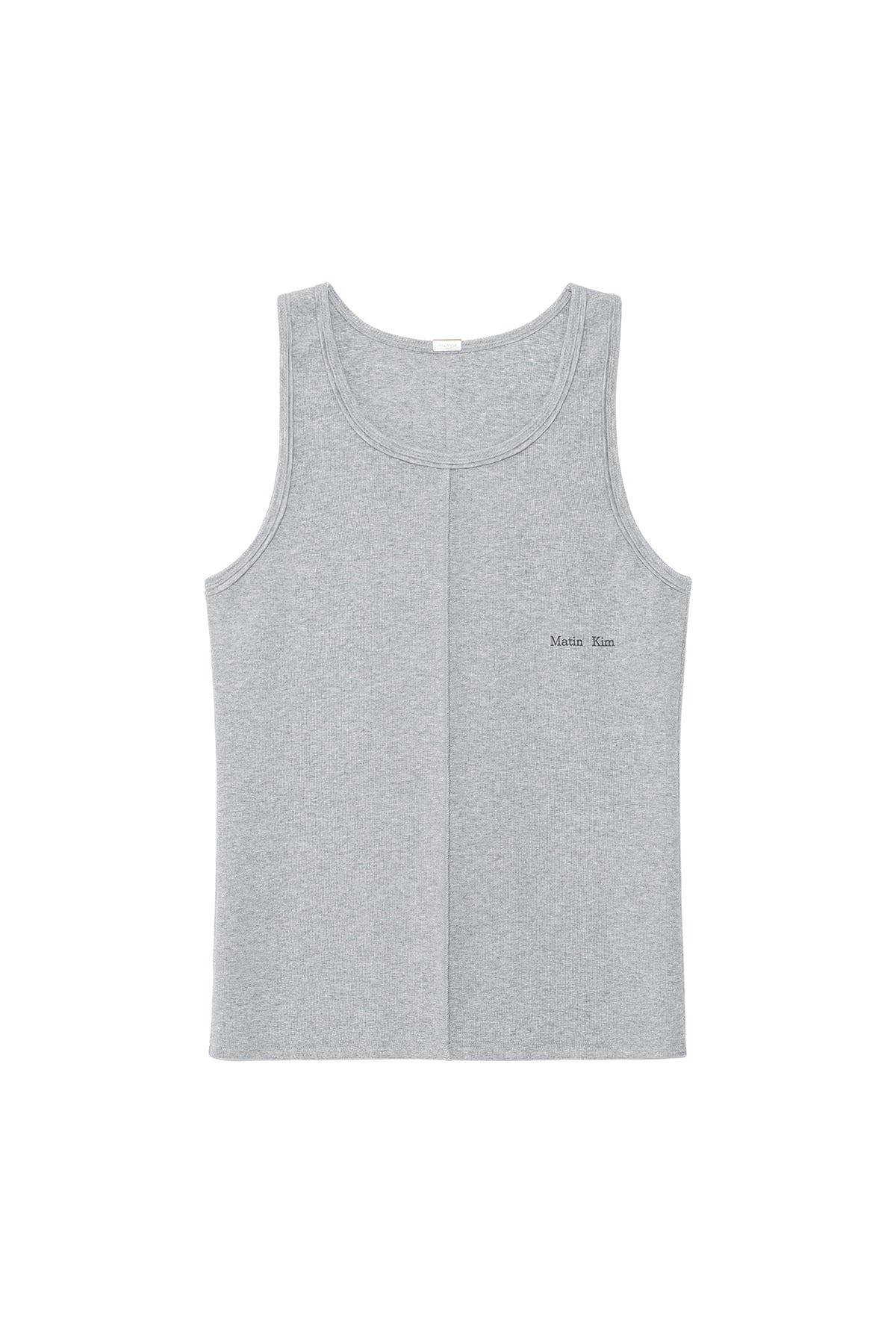matinkim SMALL LOGO PINTUCK SLEEVELESS TOP FOR MEN IN GREY