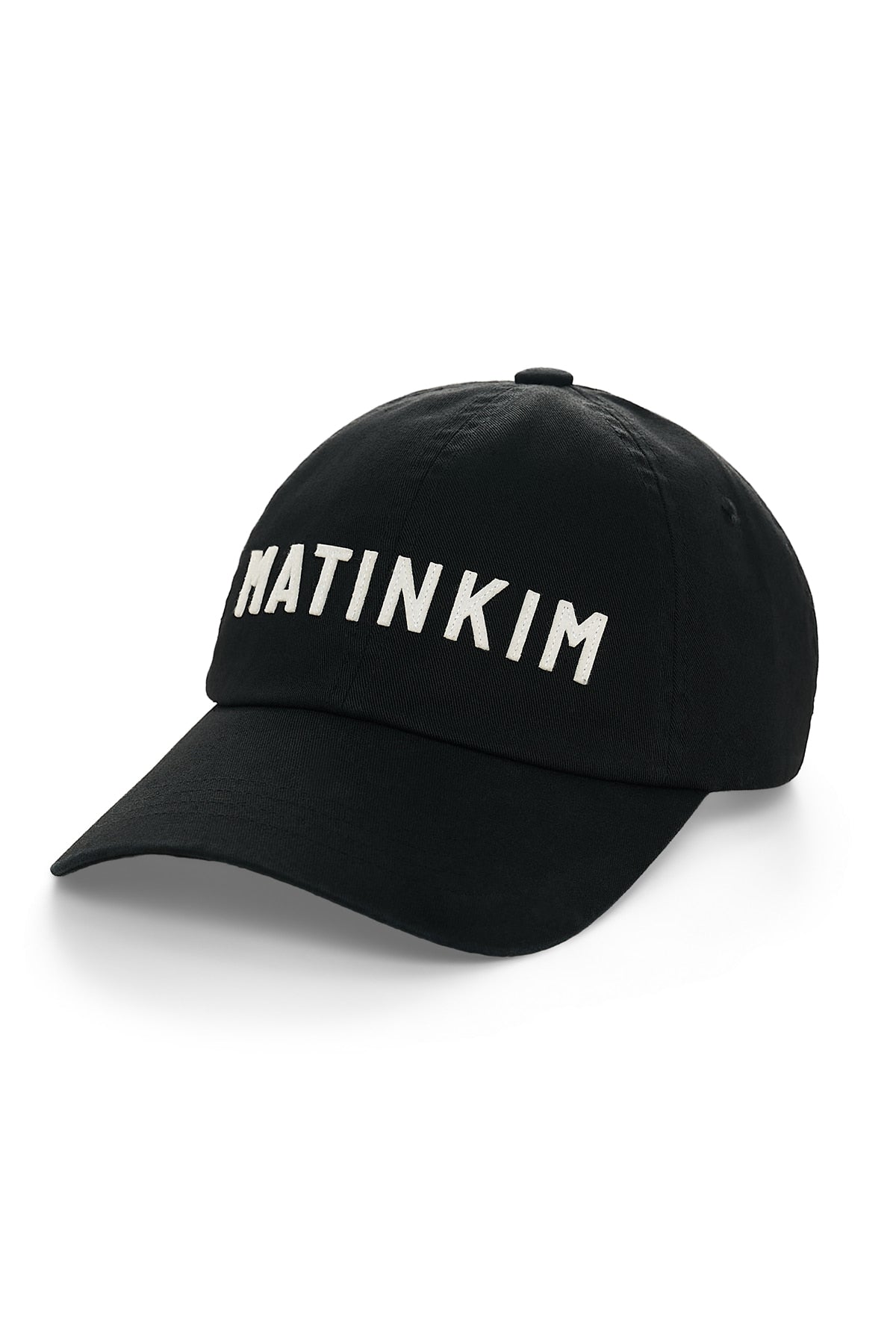 matinkim APPLIQUE FELT LOGO BALL CAP IN BLACK