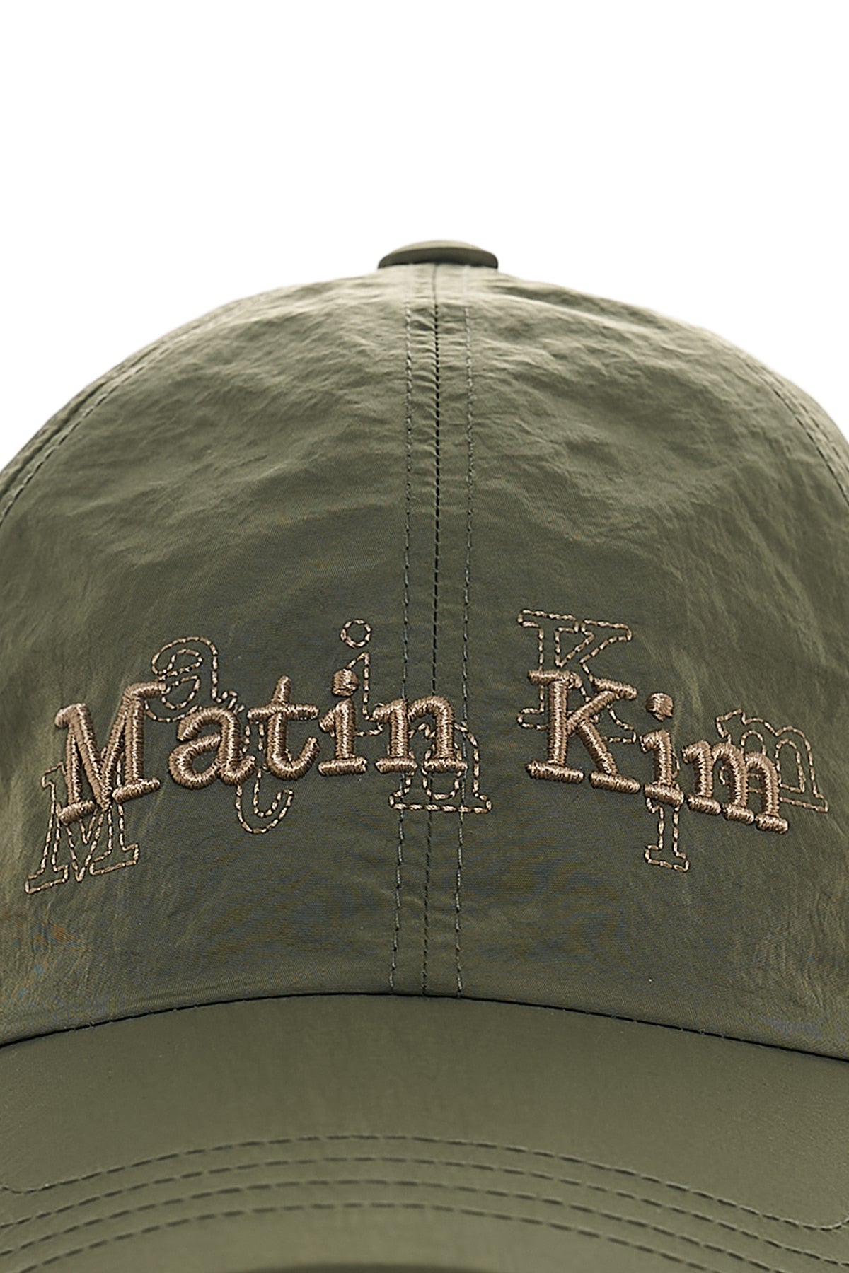 matinkim OVERLAY LOGO BALL CAP IN KHAKI
