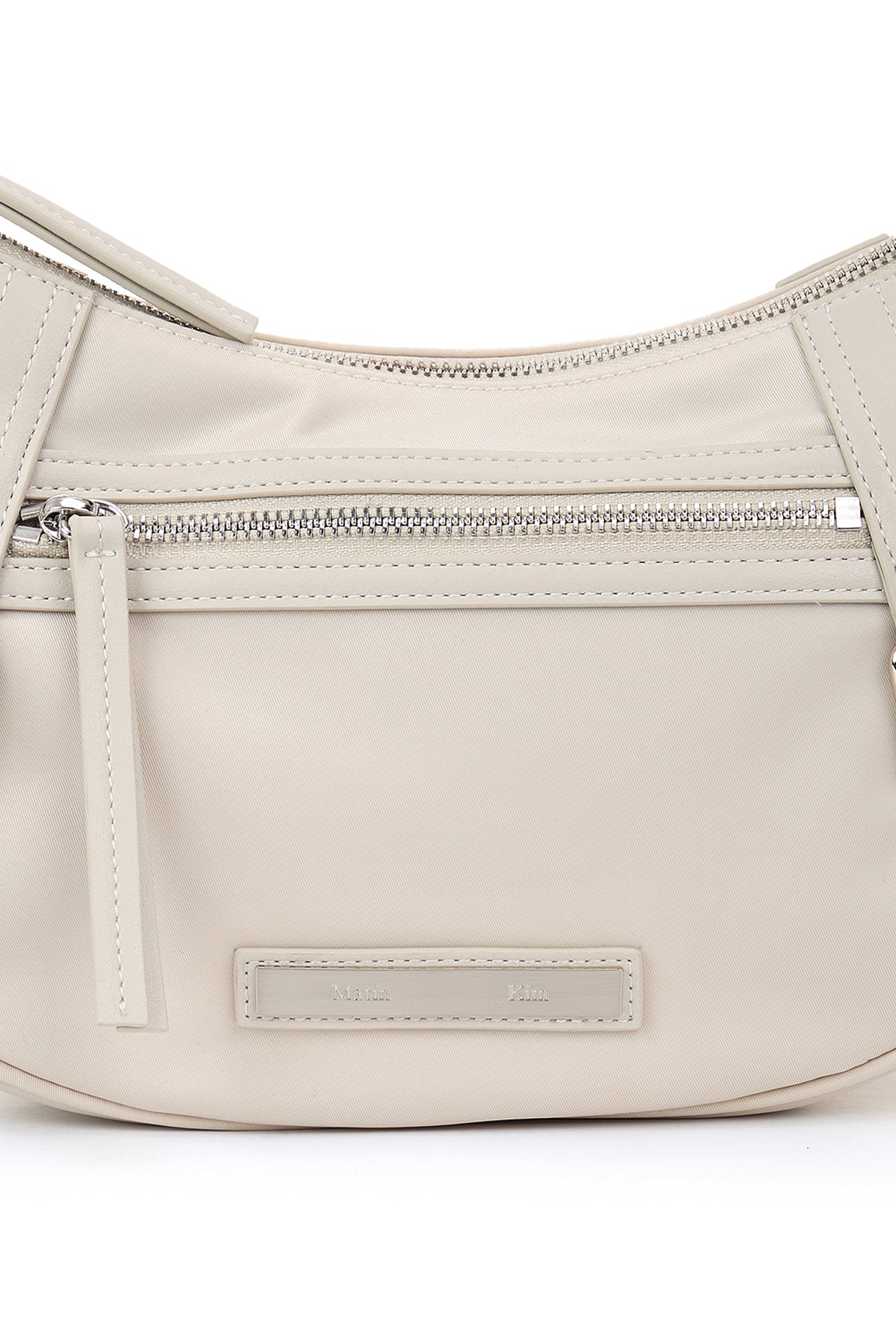 matinkim FABRIC ARC HOBO BAG IN LIGHT GREY