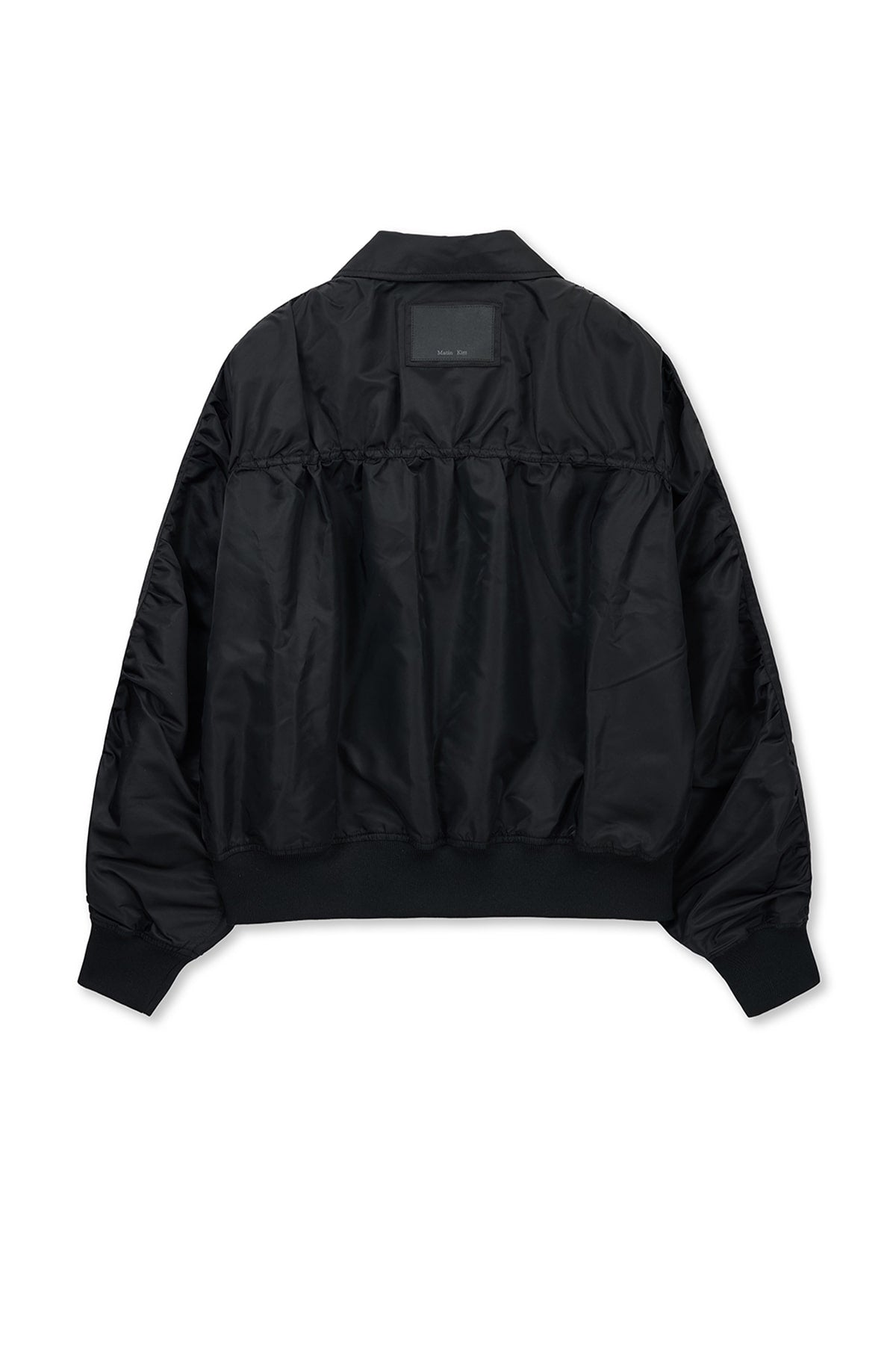 matinkim SMALL LOGO SHIRRING JUMPER IN BLACK