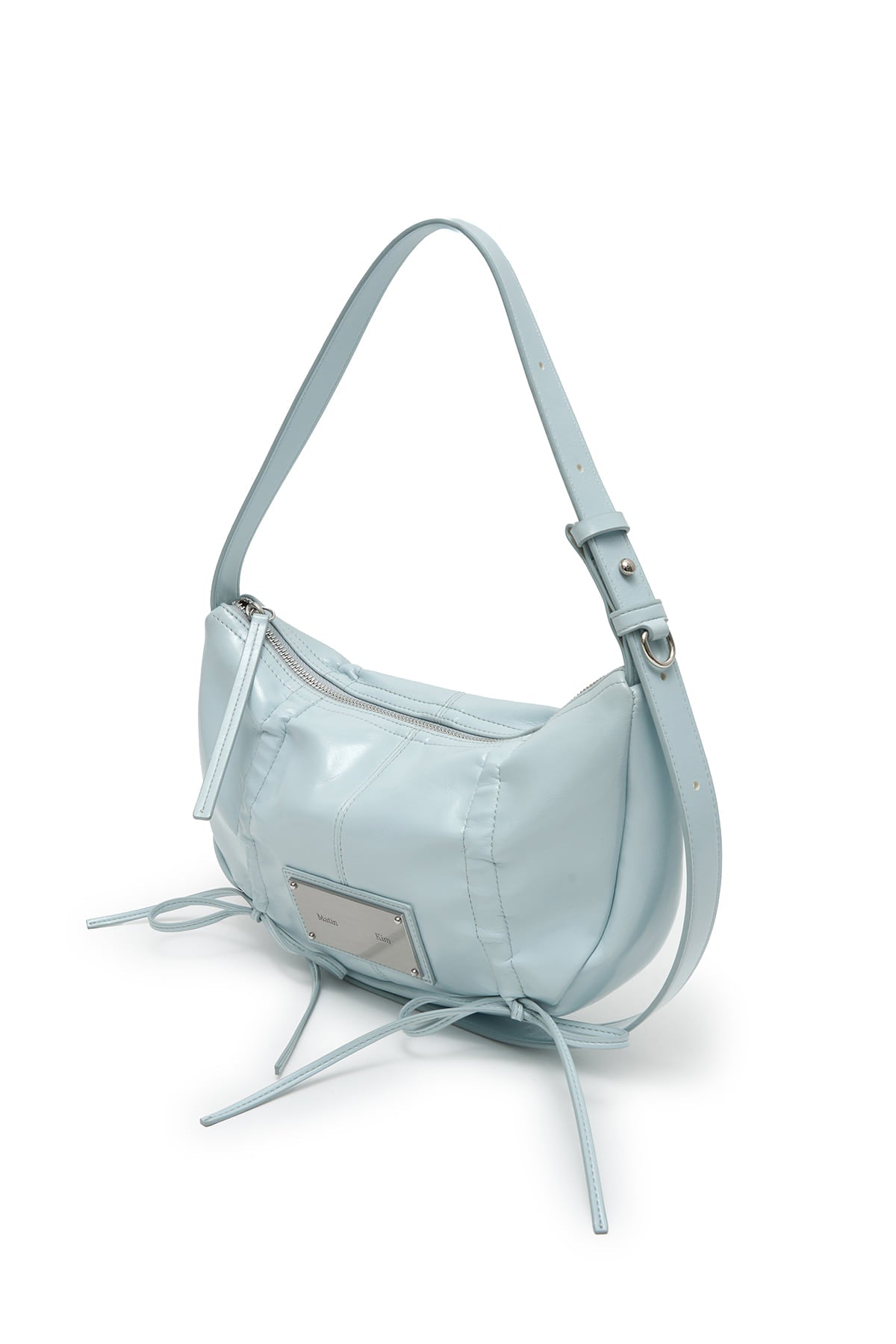 matinkim HALF SHIRRING RIBBON ROUND BAG IN SKY