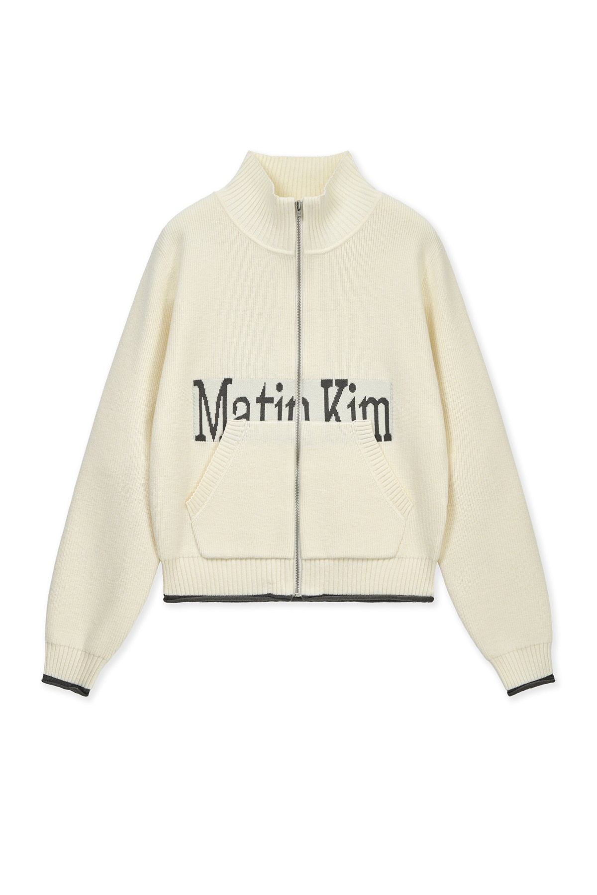 matinkim MATIN SPELL POINT KNIT ZIP UP IN IVORY