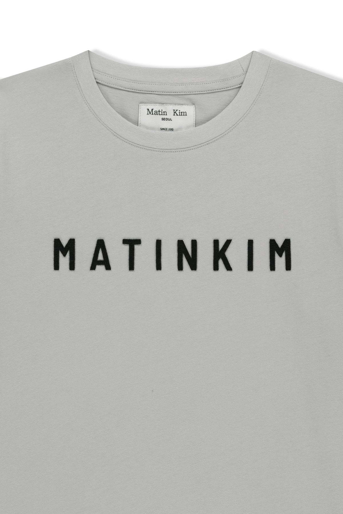 matinkim APPLIQUE FELT LOGO TOP IN GREY