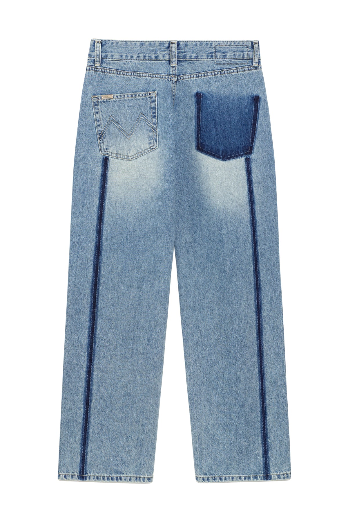 matinkim POCKET WASHED POINT DENIM PANTS IN LIGHT BLUE