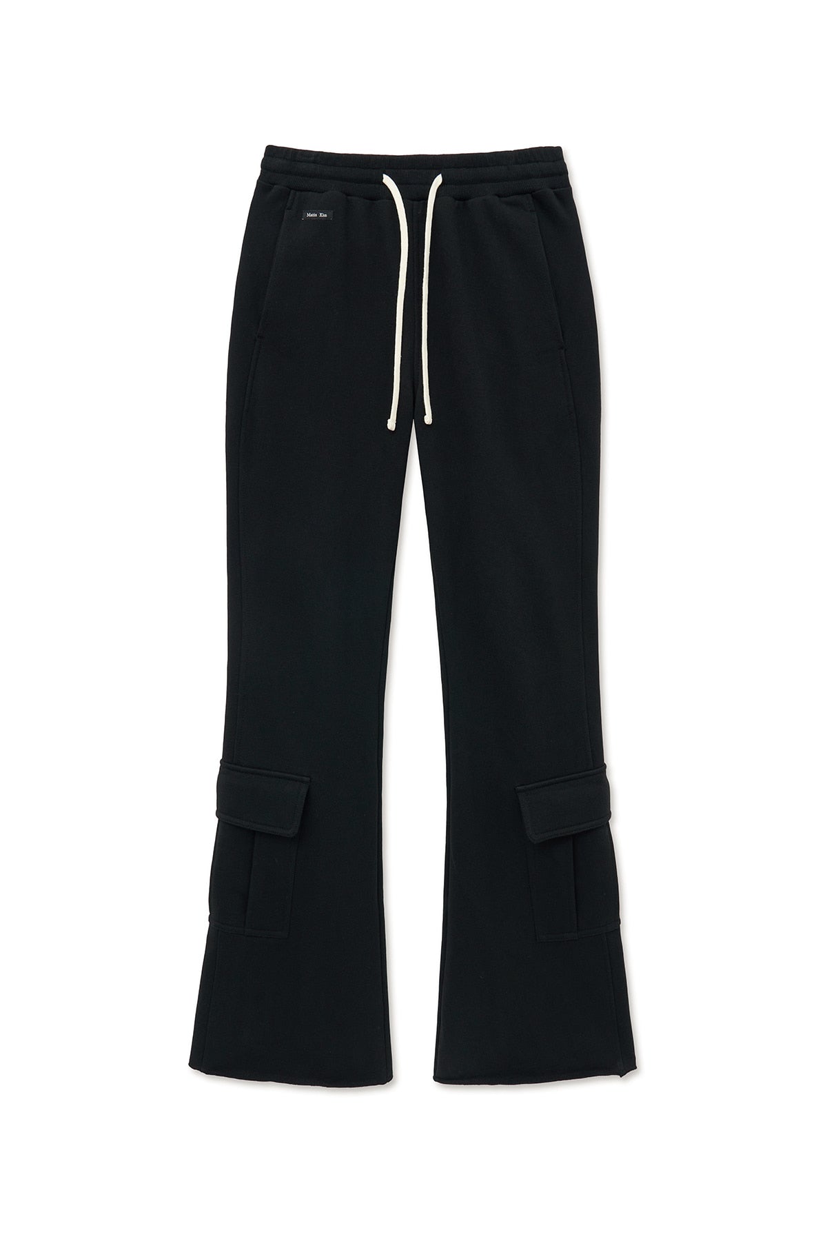 matinkim BOOTS CUT SLIM CARGO SWEATPANTS IN BLACK