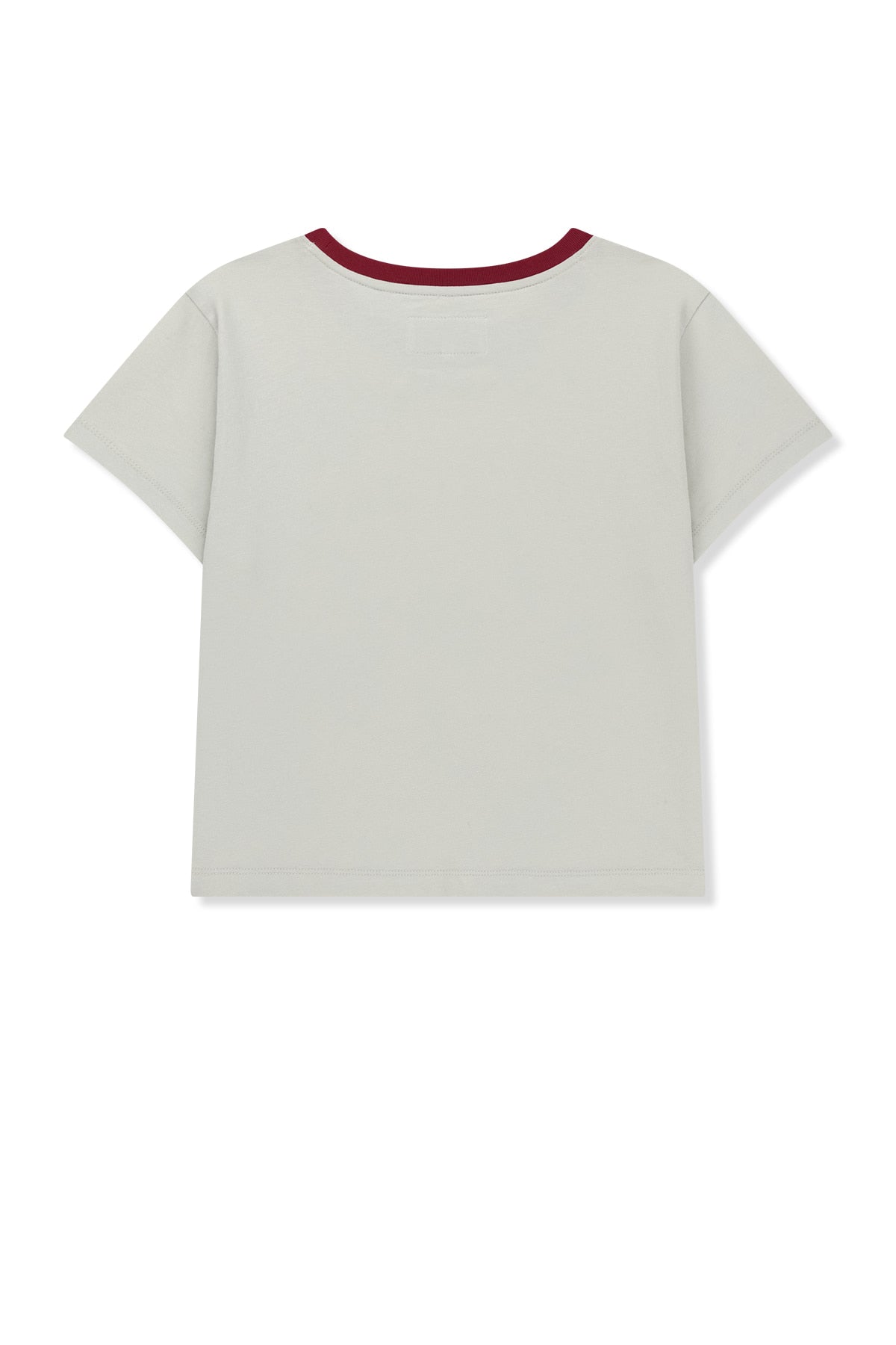 matinkim TONAL RIB LOGO CROP TOP IN GREY