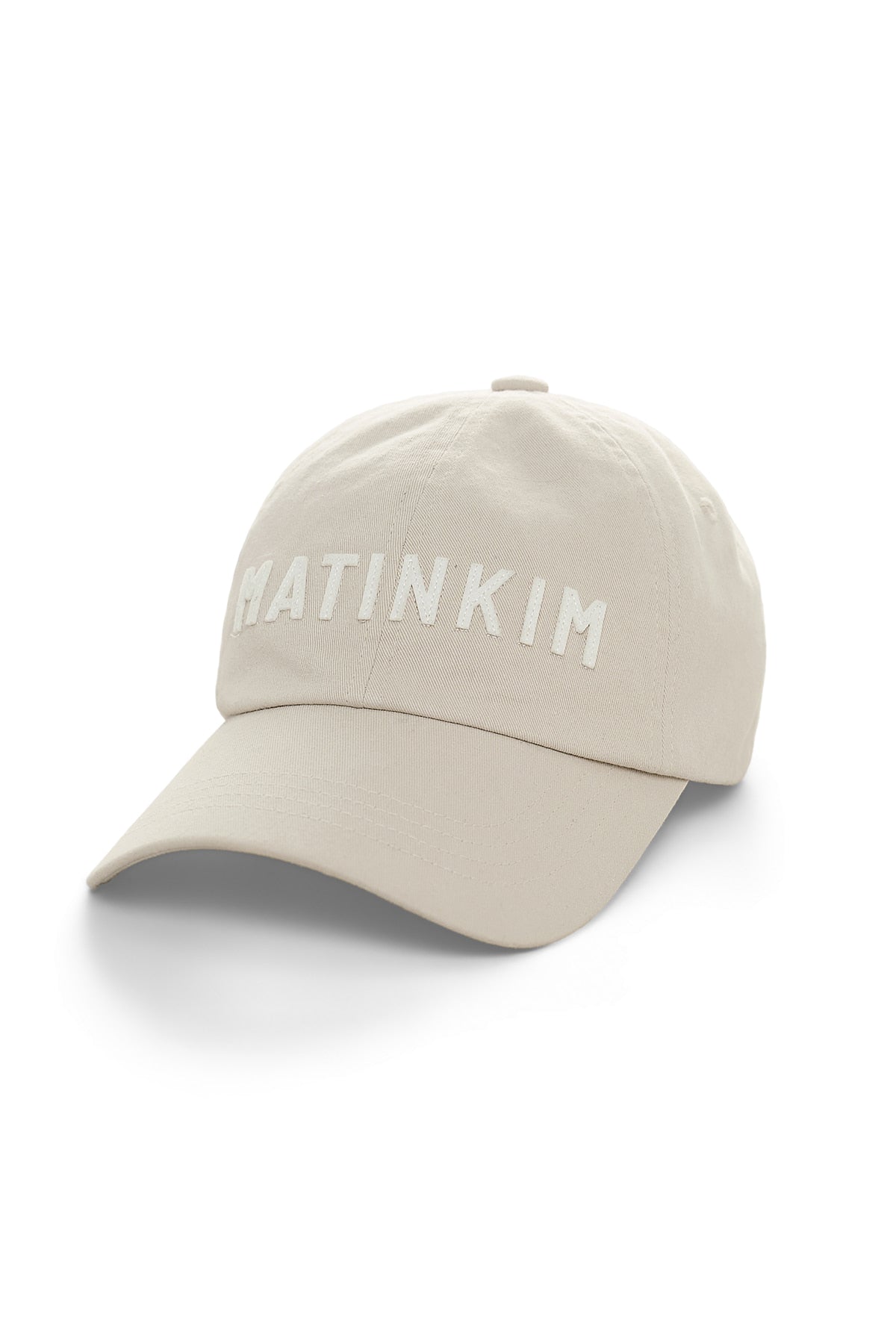 matinkim APPLIQUE FELT LOGO BALL CAP IN LIGHT GREY