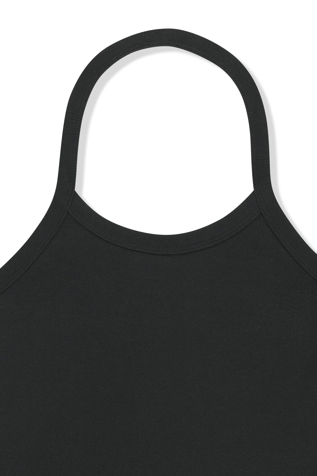 matinkim LABEL DETAIL HALTER TANK TOP IN BLACK