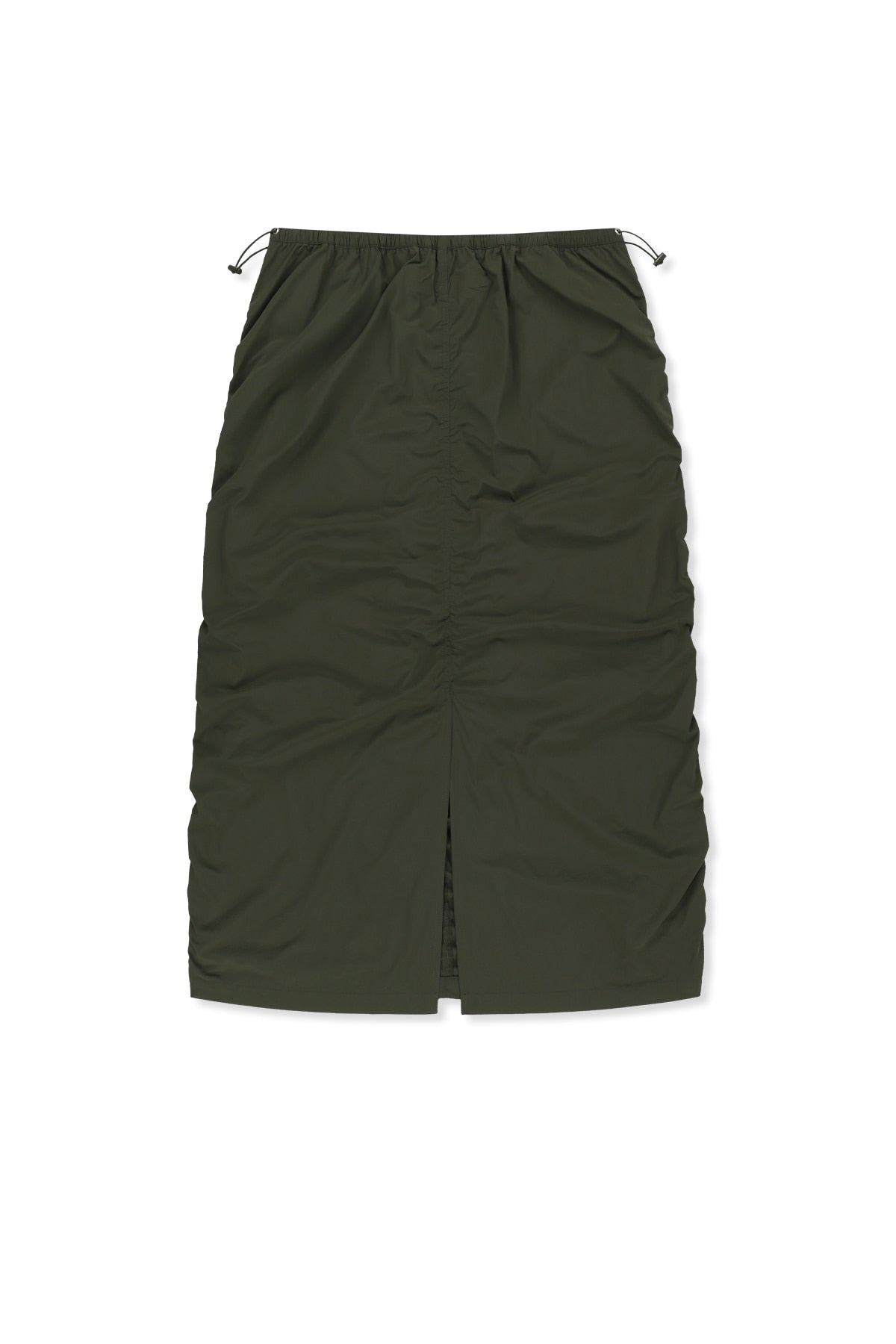 matinkim PATCH POCKET SHIRRING NYLON SKIRT IN KHAKI