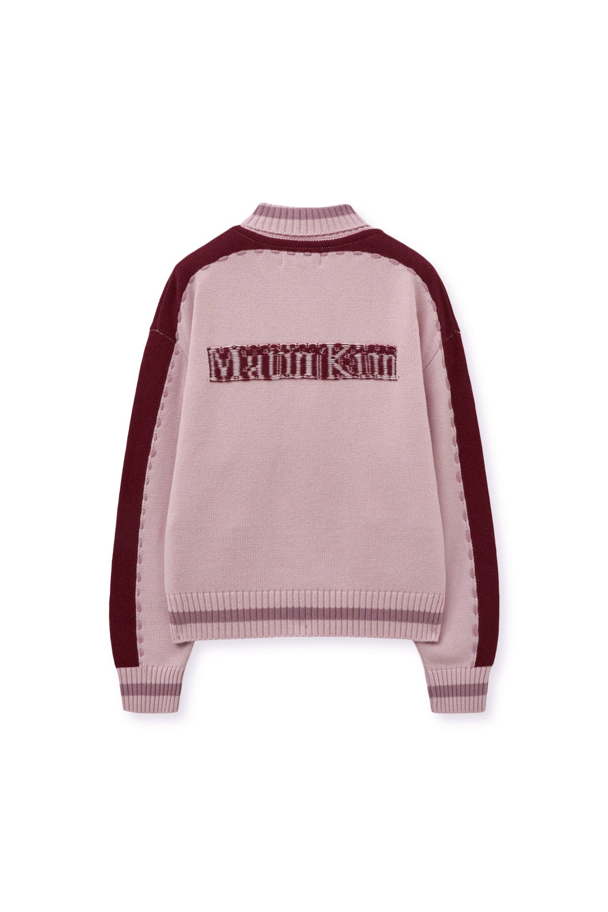 matinkim MATIN KIM INITIAL KNIT ZIP UP FOR WOMEN IN PINK
