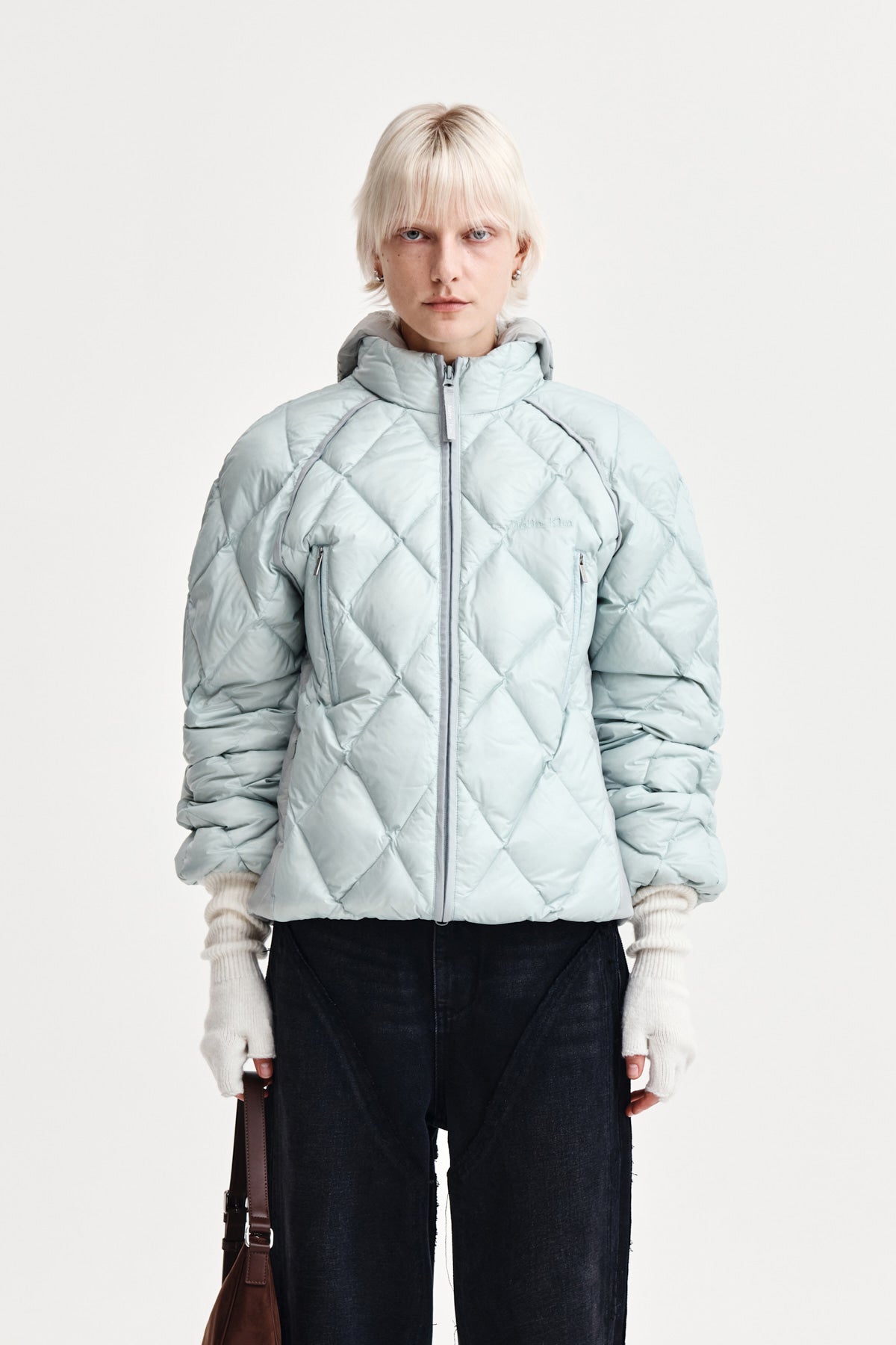 matinkim QUILTING HOODY LIGHTWEIGHT JUMPER (DOWN BLENDED) IN MINT