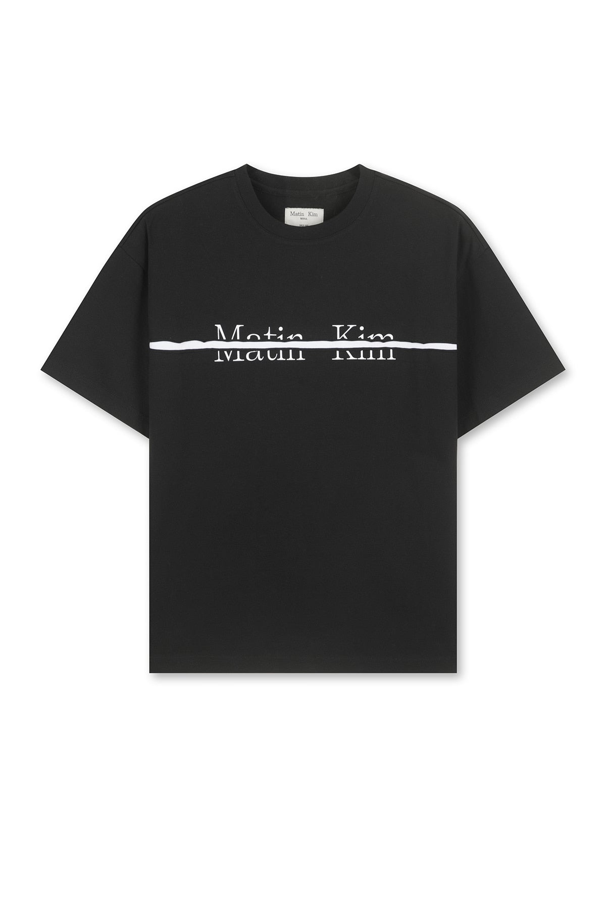 matinkim MATIN KIM LOGO CUTTED LAYERED TOP IN BLACK