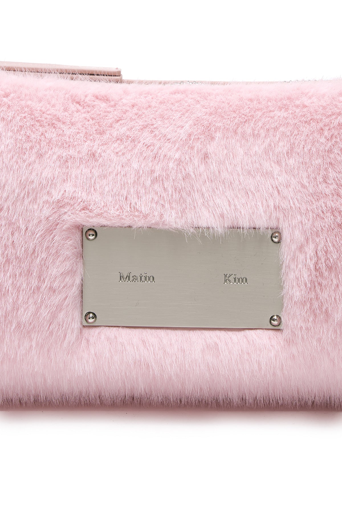 matinkim SOFT FUR MINI SHOULDER BAG IN PINK