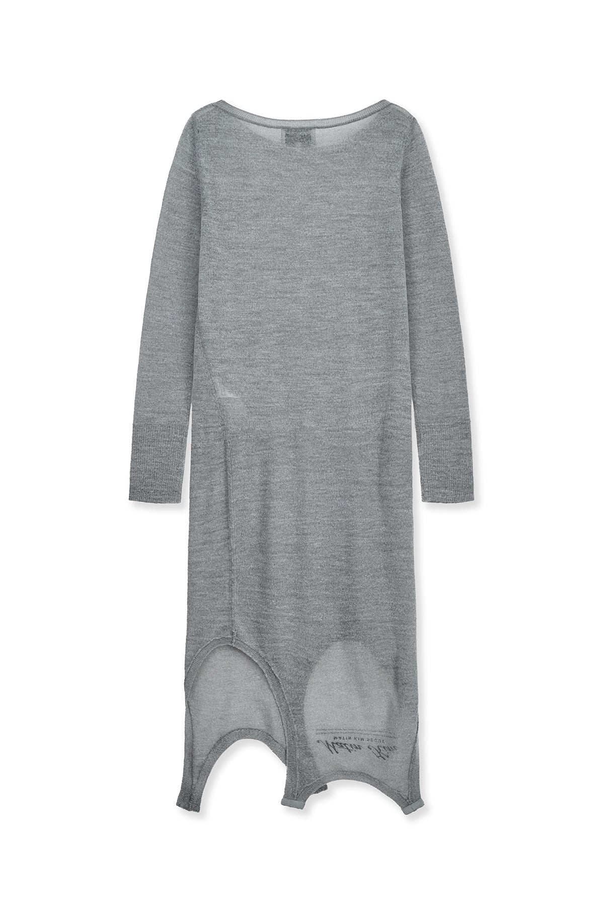 matinkim MOHAIR LAYERED KNIT PULLOVER IN LIGHT GREY
