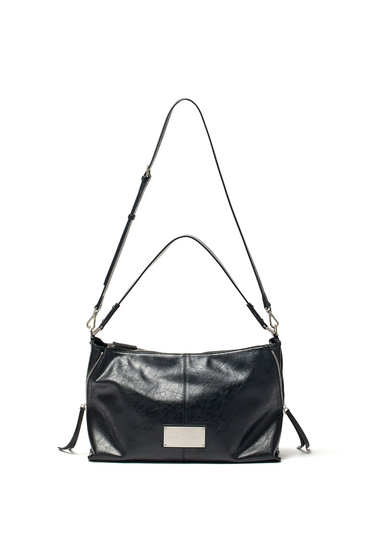 matinkim SIDE ZIPPER SHOULDER BAG IN BLACK