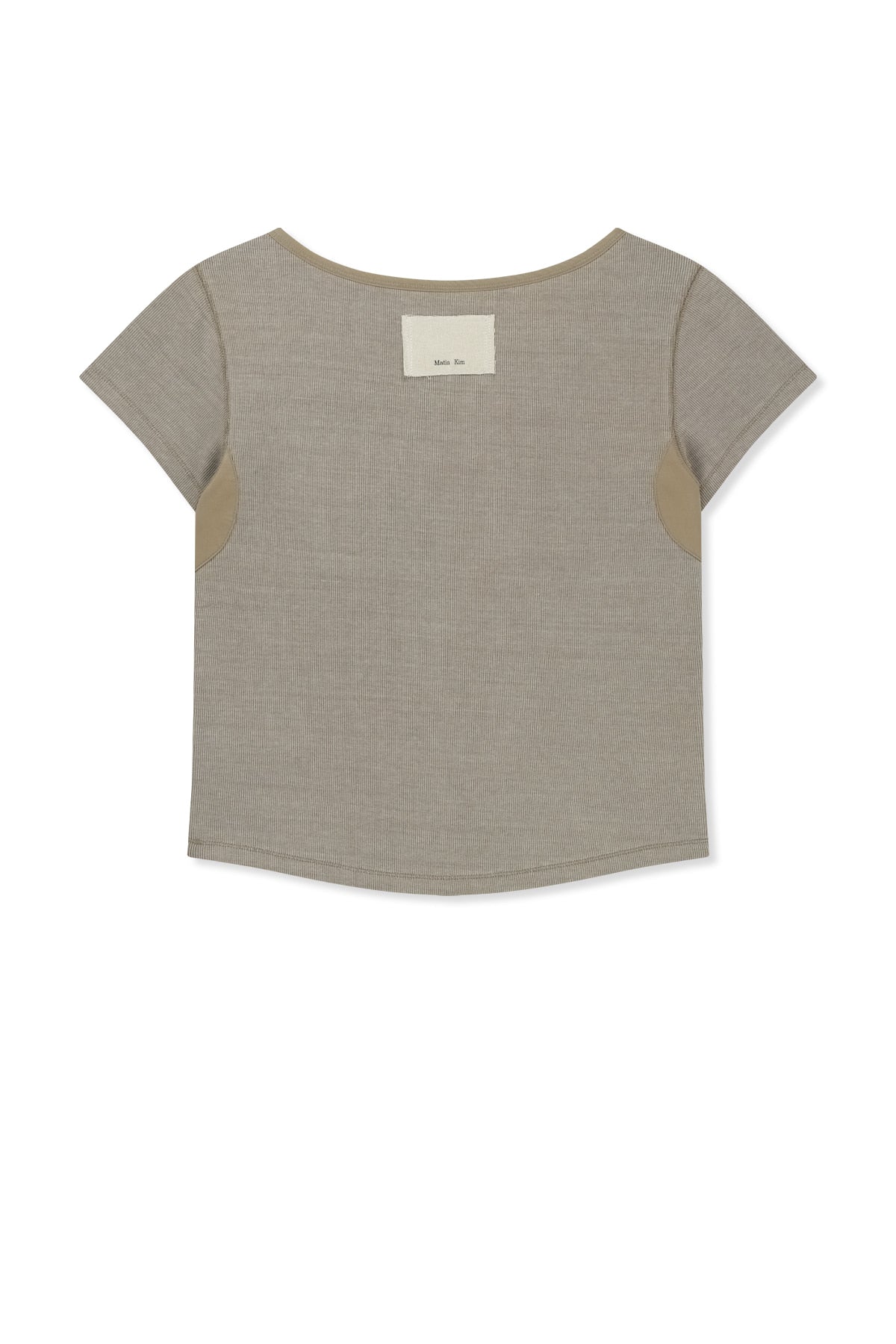 matinkim POCKET POINT SLIM FIT TOP IN BEIGE