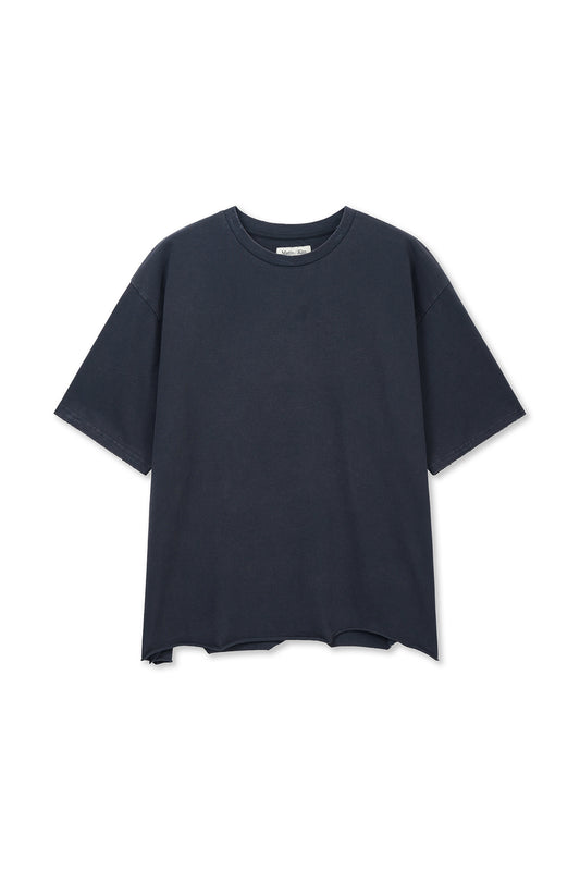 matinkim RAW CUT GRAFFITI LOGO TOP IN NAVY