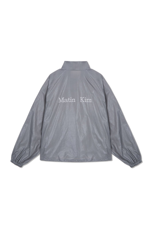matinkim MATIN KIM LOGO COATING JUMPER IN DARK GREY