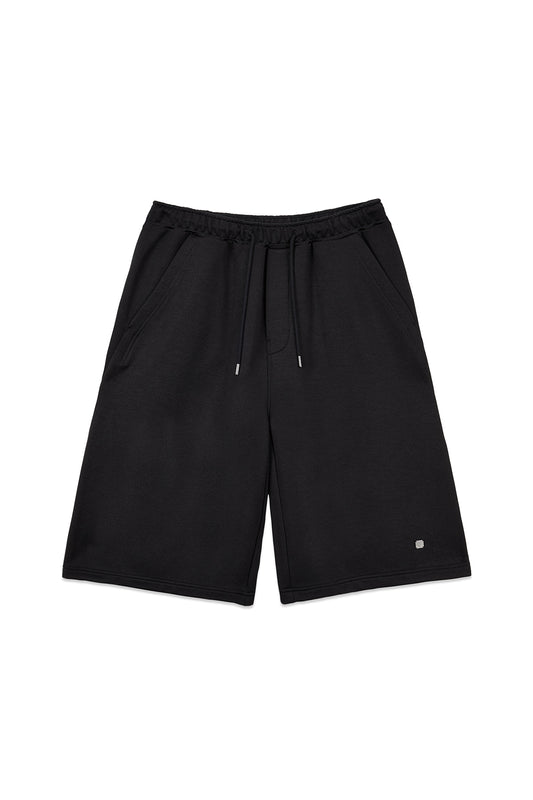 matinkim BACK POCKET GLITTER BERMUDA SWEATPANTS FOR WOMEN IN BLACK