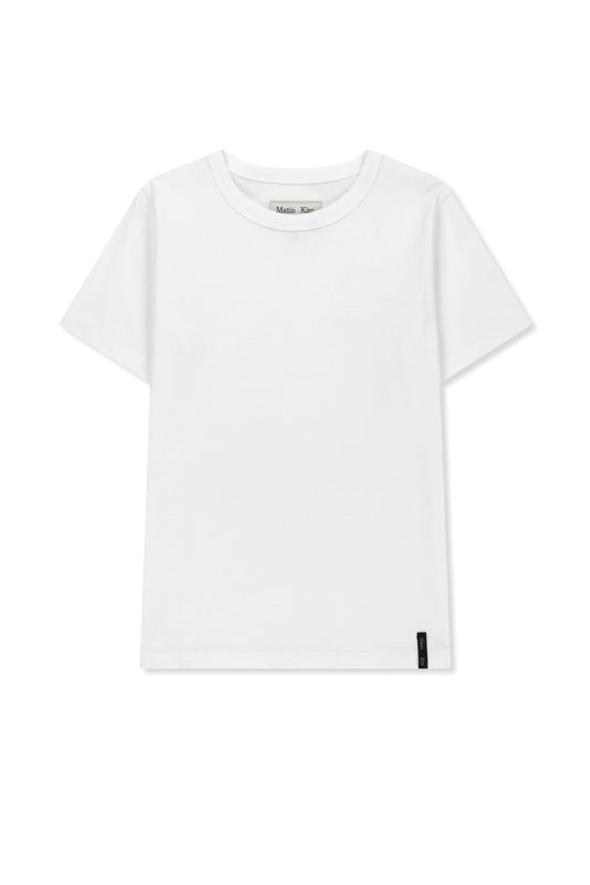 matinkim LABEL DETAIL SLIM FIT TOP IN IVORY