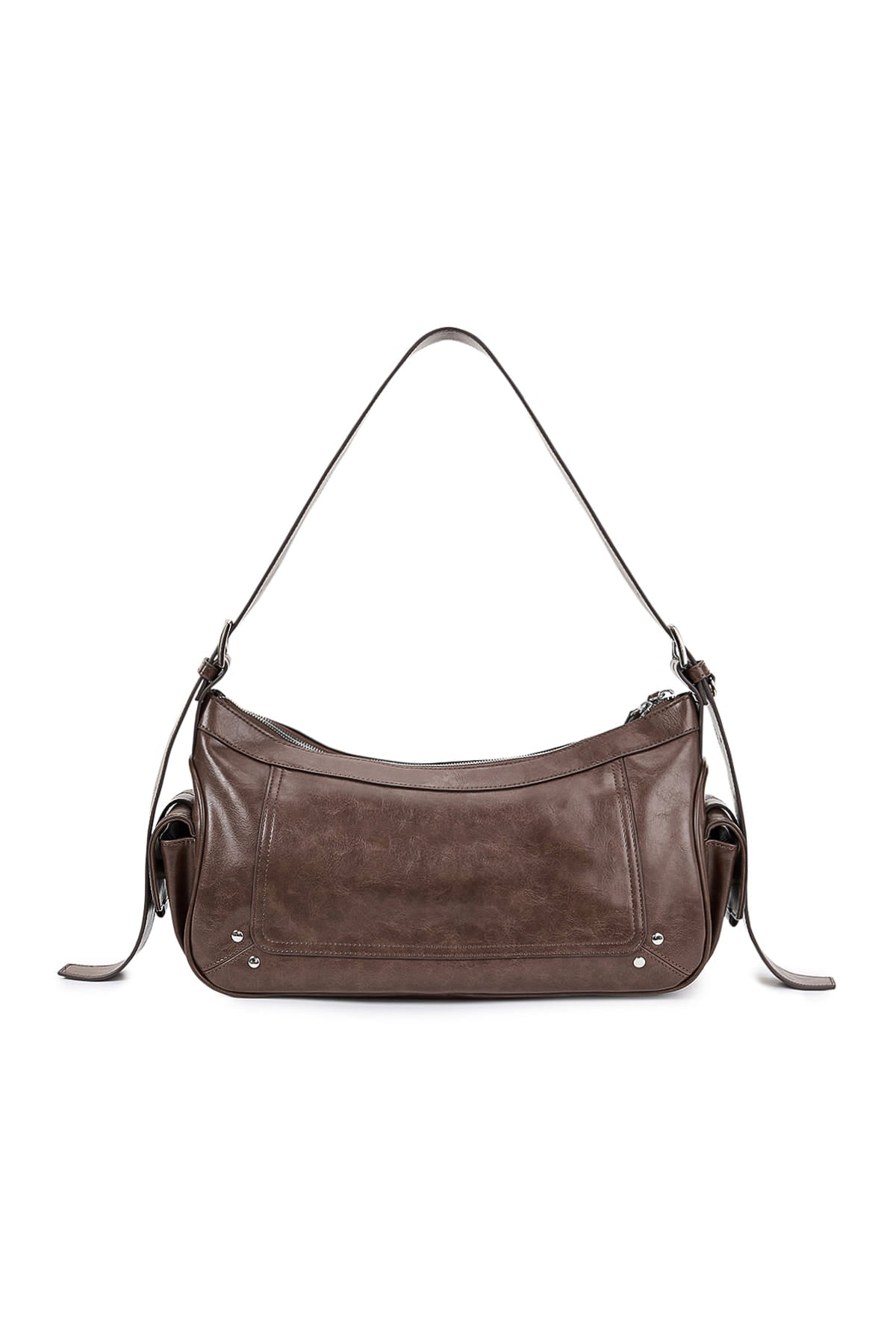 matinkim RIVET POINT QUAD SHOULDER BAG IN BROWN