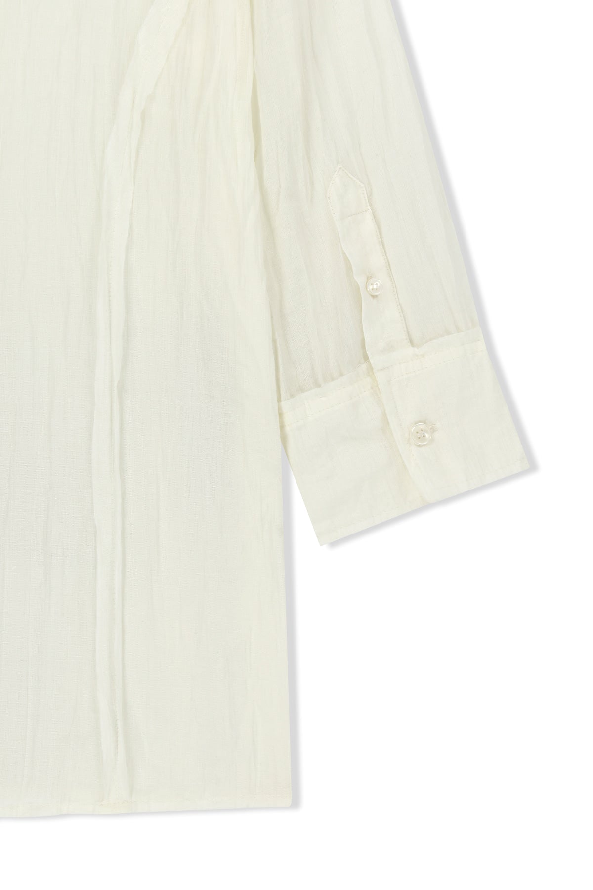 matinkim RAW EDGE CRINKLE BLOUSE IN CREAM