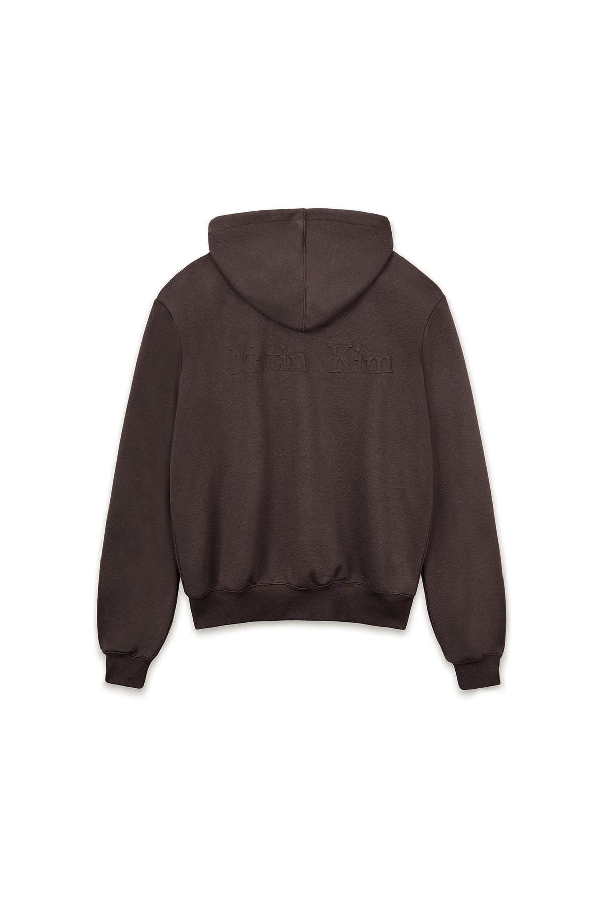 matinkim BACK LOGO GLITTER HOODY ZIP UP FOR MEN IN BROWN