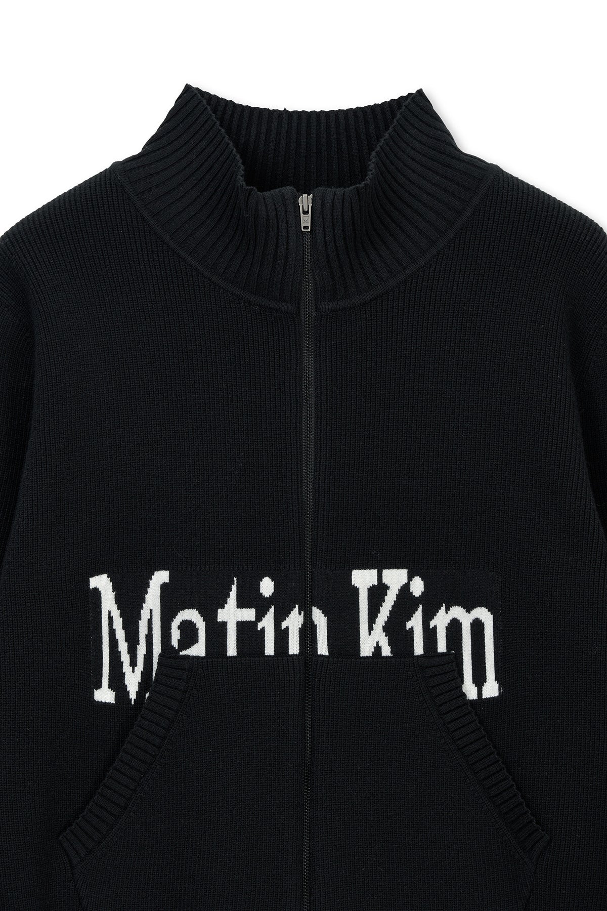 matinkim MATIN SPELL POINT KNIT ZIP UP IN BLACK