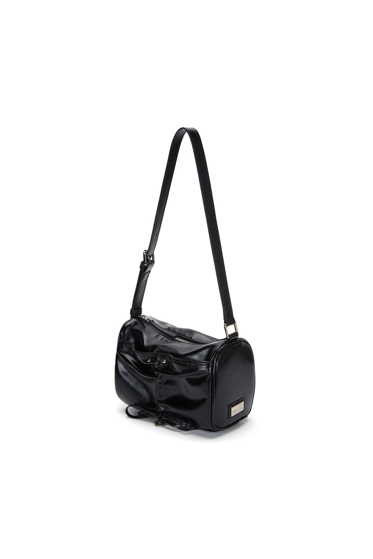 matinkim FRONT SHIRRING RIBBON MINI BAG IN BLACK