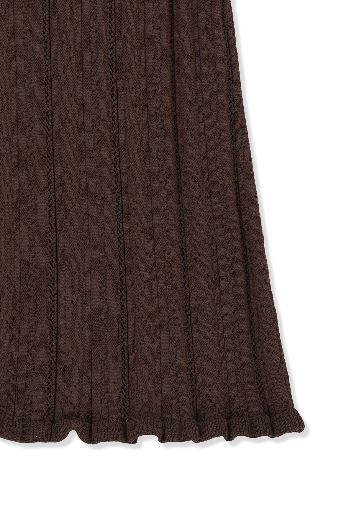 matinkim OPEN BACK RIBBED KNIT DRESS IN BROWN